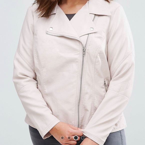 Asos curve pastel pink motor jacket. Plus size 🔥 - Picture 3 of 6